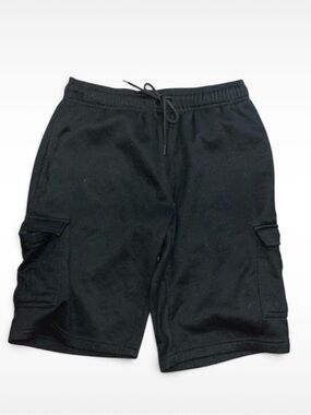 mecca Black Cargo Knit Shorts with Drawstring